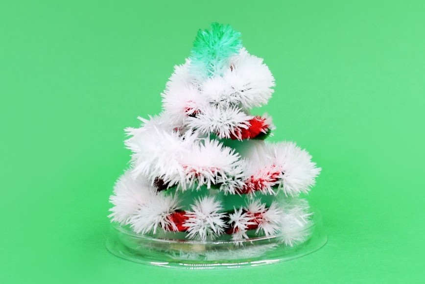 実験教室「雪がふえる？結晶のクリスマスツリー」